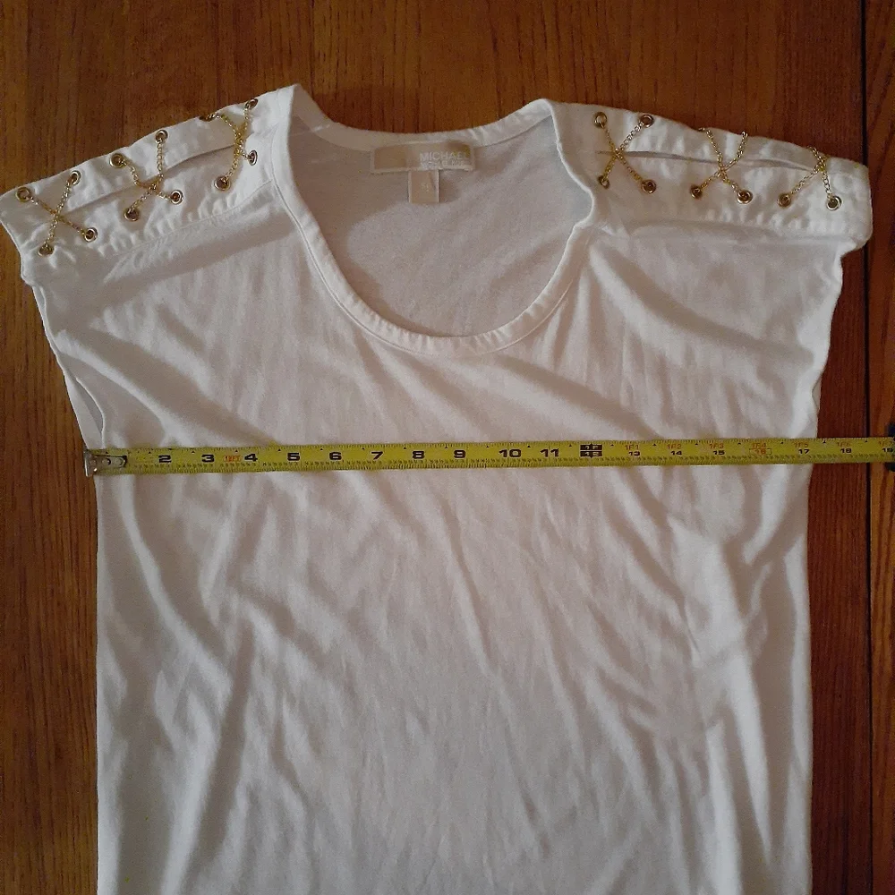 Michael Kors White Tee and Gold Chains